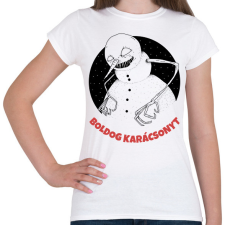 PRINTFASHION BOLDOG KARÁCSONYT - Női póló - Fehér női póló
