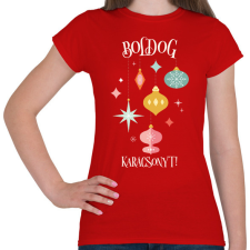PRINTFASHION Boldog Karácsonyt - Női póló - Piros női póló