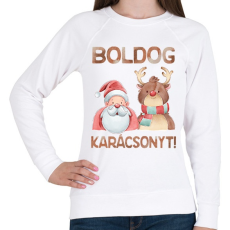 PRINTFASHION Boldog karácsonyt! - Női pulóver - Fehér