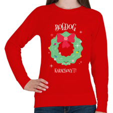 PRINTFASHION Boldog Karácsonyt - Női pulóver - Piros női pulóver, kardigán