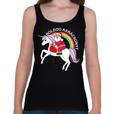 PRINTFASHION Boldog karácsonyt unikornison - Női atléta - Fekete