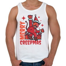 PRINTFASHION Boldog Karit - Karácsony - Merry Creepmas - Férfi atléta - Fehér
