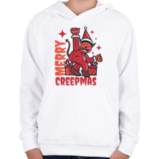 PRINTFASHION Boldog Karit - Merry Creepmas - Gyerek kapucnis pulóver - Fehér