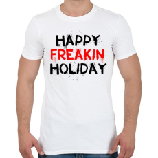 PRINTFASHION Boldog kiba**ott ünnepeket - Férfi póló - Fehér