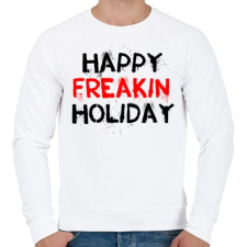 PRINTFASHION Boldog kiba**ott ünnepeket - Férfi pulóver - Fehér férfi pulóver, kardigán