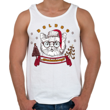 PRINTFASHION Boldog Macskarácsonyt! - Férfi atléta - Fehér atléta, trikó