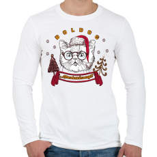 PRINTFASHION Boldog Macskarácsonyt! - Férfi hosszú ujjú póló - Fehér