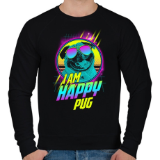 PRINTFASHION Boldog mopsz - Férfi pulóver - Fekete