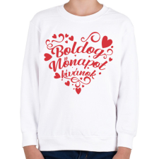 PRINTFASHION Boldog Nőnapot kívánok - Gyerek pulóver - Fehér gyerek pulóver, kardigán