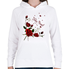 PRINTFASHION boldog nőnapot - Női kapucnis pulóver - Fehér női pulóver, kardigán