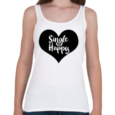 PRINTFASHION Boldog szingli - Női atléta - Fehér női trikó