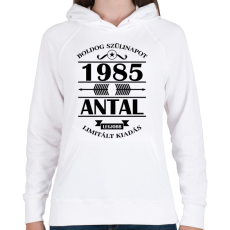 PRINTFASHION Boldog szülinapot - Évszámmal, névvel - Női kapucnis pulóver - Fehér