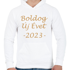 PRINTFASHION Boldog Új Évet! 02 - Férfi kapucnis pulóver - Fehér férfi pulóver, kardigán