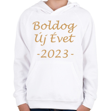 PRINTFASHION Boldog Új Évet! 02 - Gyerek kapucnis pulóver - Fehér gyerek pulóver, kardigán