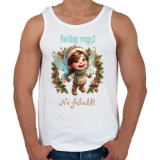 PRINTFASHION Boldog vagy - Férfi atléta - Fehér