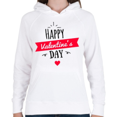 PRINTFASHION Boldog valentin napot - Női kapucnis pulóver - Fehér