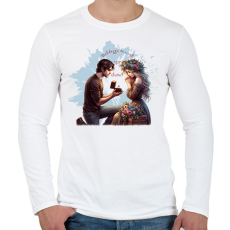 PRINTFASHION Boldoggá tennél egy életre? - Férfi hosszú ujjú póló - Fehér