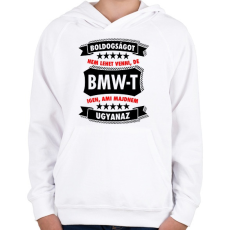 PRINTFASHION Boldogság = BMW - Gyerek kapucnis pulóver - Fehér