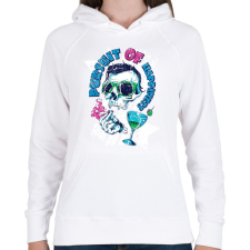 PRINTFASHION Boldogság hajszolás - Női kapucnis pulóver - Fehér női pulóver, kardigán