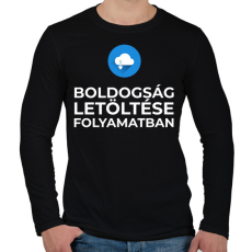 PRINTFASHION BOLDOGSÁG LETÖLTÉSE FOLYAMATBAN - Férfi hosszú ujjú póló - Fekete