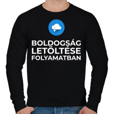PRINTFASHION BOLDOGSÁG LETÖLTÉSE FOLYAMATBAN - Férfi pulóver - Fekete férfi pulóver, kardigán