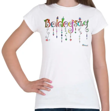 PRINTFASHION Boldogság - Női póló - Fehér
