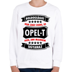 PRINTFASHION Boldogság = Opel - Gyerek pulóver - Fehér