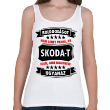 PRINTFASHION Boldogság = Skoda - Női atléta - Fehér női trikó