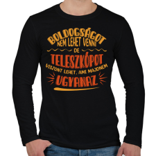 PRINTFASHION Boldogság - Teleszkóp - Férfi hosszú ujjú póló - Fekete férfi póló