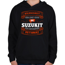 PRINTFASHION Boldogságot nem lehet venni de suzukit igen - Gyerek kapucnis pulóver - Fekete