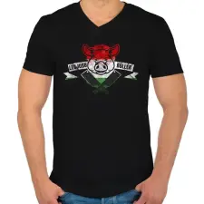 PRINTFASHION Böllér - Férfi V-nyakú póló - Fekete férfi póló