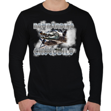 PRINTFASHION Bombardino Crocodilo - Férfi hosszú ujjú póló - Fekete férfi póló
