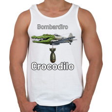 PRINTFASHION Bombardiro Crocodilo - Férfi atléta - Fehér