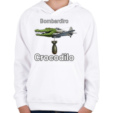 PRINTFASHION Bombardiro Crocodilo - Gyerek kapucnis pulóver - Fehér