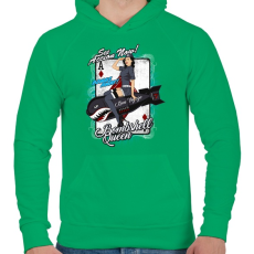 PRINTFASHION Bombázó királynő - Férfi kapucnis pulóver - Zöld