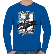 PRINTFASHION Bombázó királynő - Férfi pulóver - Királykék