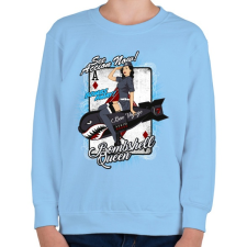 PRINTFASHION Bombázó királynő - Gyerek pulóver - Világoskék gyerek pulóver, kardigán