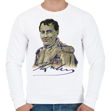 PRINTFASHION Bonaparte Napoleon színes - Férfi pulóver - Fehér férfi pulóver, kardigán