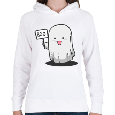 PRINTFASHION Boo - Női kapucnis pulóver - Fehér női pulóver, kardigán