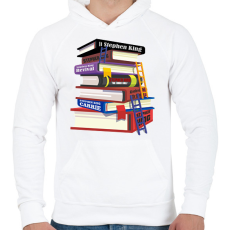 PRINTFASHION books - Férfi kapucnis pulóver - Fehér