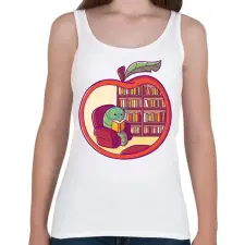 PRINTFASHION Bookworm - Női atléta - Fehér női trikó