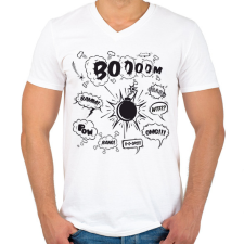 PRINTFASHION boom - Férfi V-nyakú póló - Fehér férfi póló