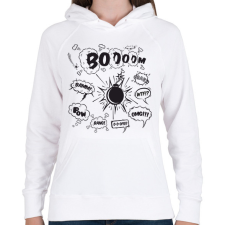 PRINTFASHION boom - Női kapucnis pulóver - Fehér női pulóver, kardigán