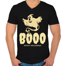 PRINTFASHION BOOO - Férfi V-nyakú póló - Fekete