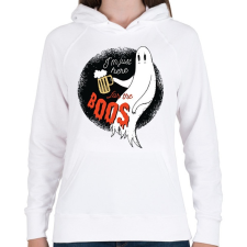 PRINTFASHION Booo!!! - Női kapucnis pulóver - Fehér női pulóver, kardigán