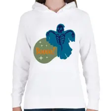 PRINTFASHION Boooo - Női kapucnis pulóver - Fehér női pulóver, kardigán