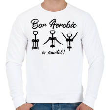 PRINTFASHION Bor Aerobic - Férfi pulóver - Fehér férfi pulóver, kardigán