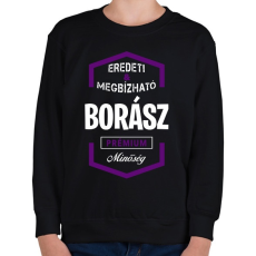 PRINTFASHION Borász prémium minőség - Gyerek pulóver - Fekete