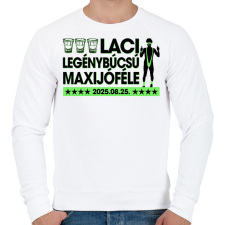 PRINTFASHION Borat legénybúcsú - Egyedi névvel, dátummal - Férfi pulóver - Fehér férfi pulóver, kardigán