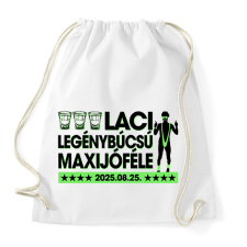 PRINTFASHION Borat legénybúcsú - Egyedi névvel, dátummal - Sportzsák, Tornazsák - Fehér tornazsák